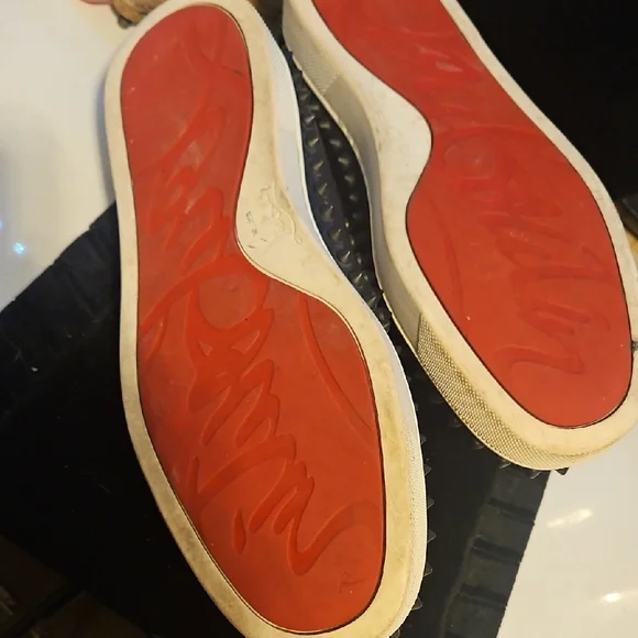 Christian La Boutin Black Studded Slip-On's - Picture 9 of 12